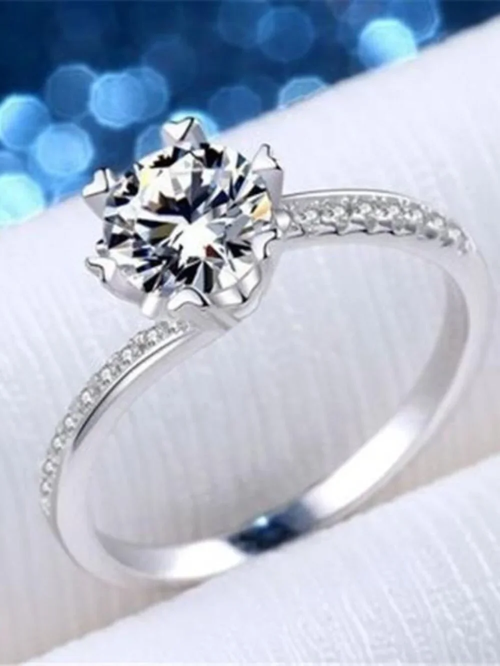 1 Carat 925 Sterling Silver Moissanite Ring